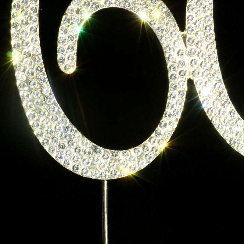 Scotamalone 60 Cake Topper | Premium Bling Rhinestone Diamond Gems | 50th Birthday or Anniversary Party Decoration Ideas | Quality Metal Alloy | Perfect Keepsake - Image 3